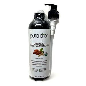 Organic Sweet Almond Oil Cold Pressed Unrefined Carrier Pure USDA 16oz 473ml NEW